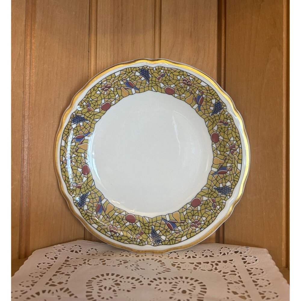 Vintage Shenango Stained Glass Window Bread Butter Plate Decorative Restaurantwa